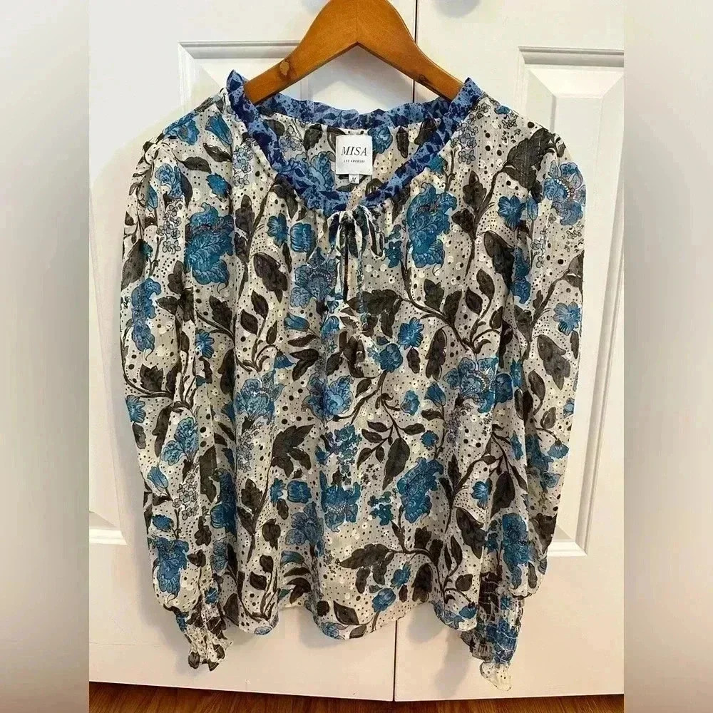MISA Los Angeles Siena Top in Jaipur Floral Mix size Medium - Picture 4 of 15